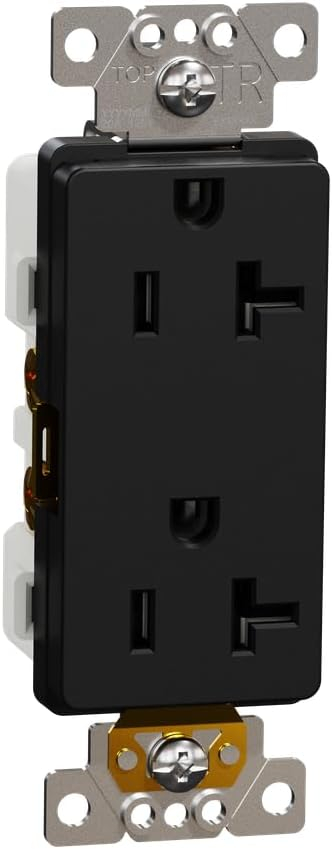 Matte Black 20A Tamper Resistant Duplex Decorator Outlet