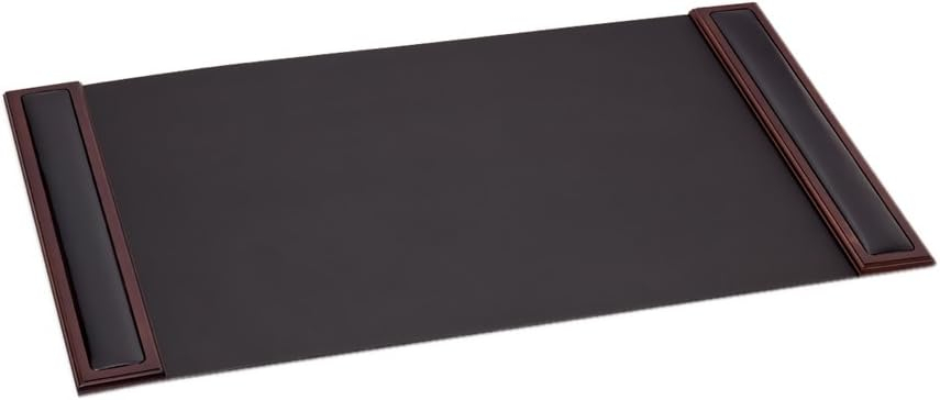 Walnut & Leather 34 x 20 Side-Rail Desk Pad