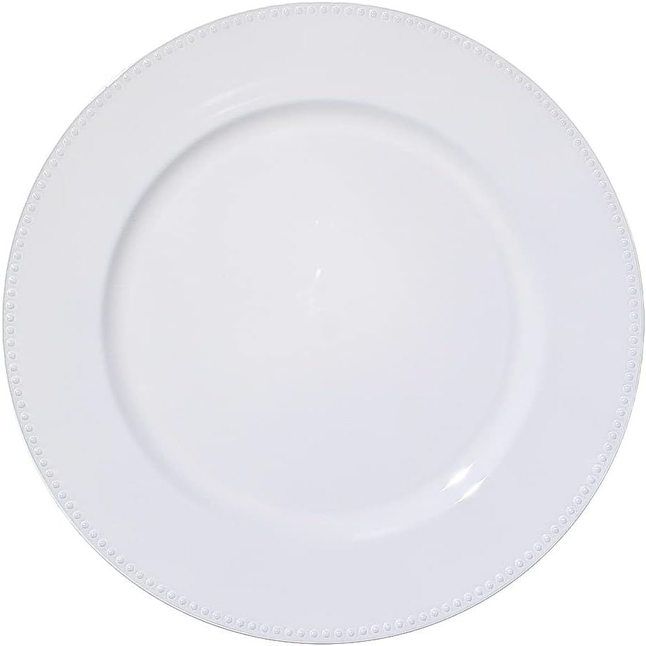 Richland Beaded Charger Plate 13" White Set of 12