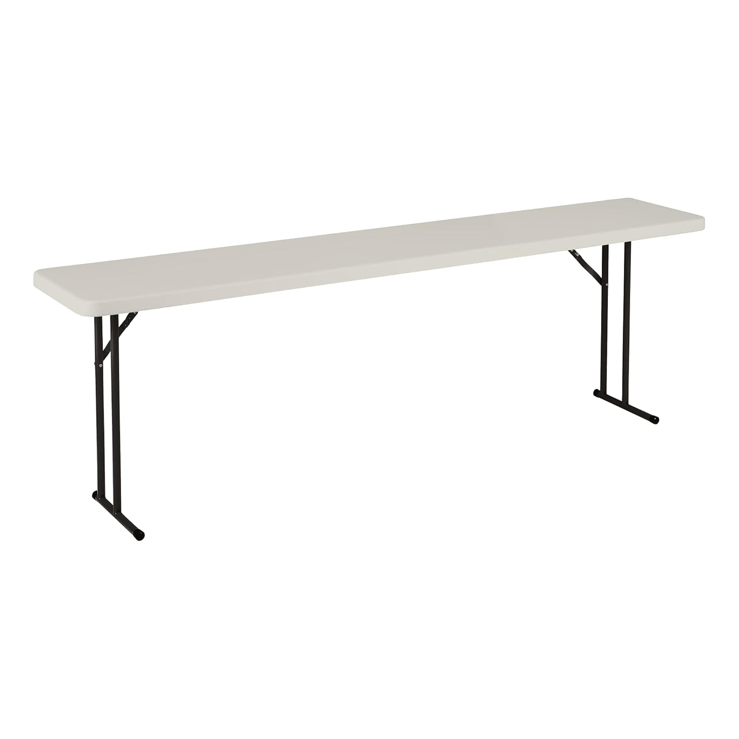 Norwood Commercial Furniture 8 ft Multipurpose Indoor Outdoor Heavy Duty Portable Blow Molded Plastic Folding Training Seminar Table 18" W x 96" L Gray