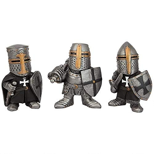 Design Toscano Wee Medieval Crusader Knights of The Gothic Realm Statue Set of Three