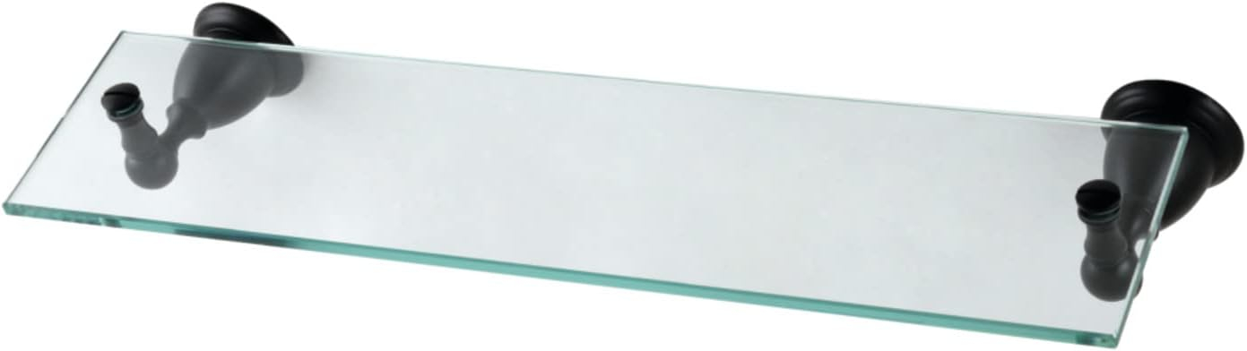 Kingston Brass BA1759MB 3.06 in. Heritage Bathroom Glass Shelf, Matte Black