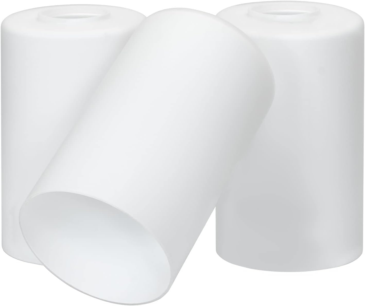 Kira Home 7" Cylinder Glass Shades, Opal Replacement Glass, 1-5/8" Fitter Opening for Threaded Medium Base Socket, 6.75"