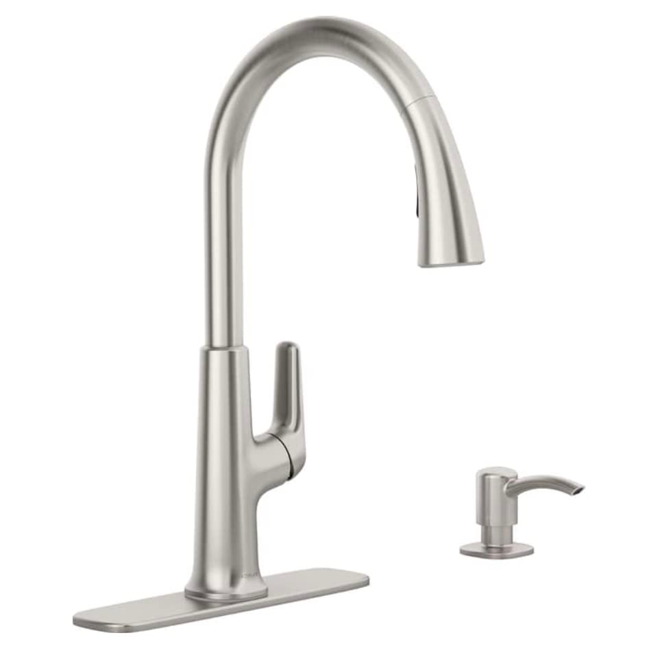 Volt Stainless Steel Pull-Down Kitchen Faucet with Soap Dispenser