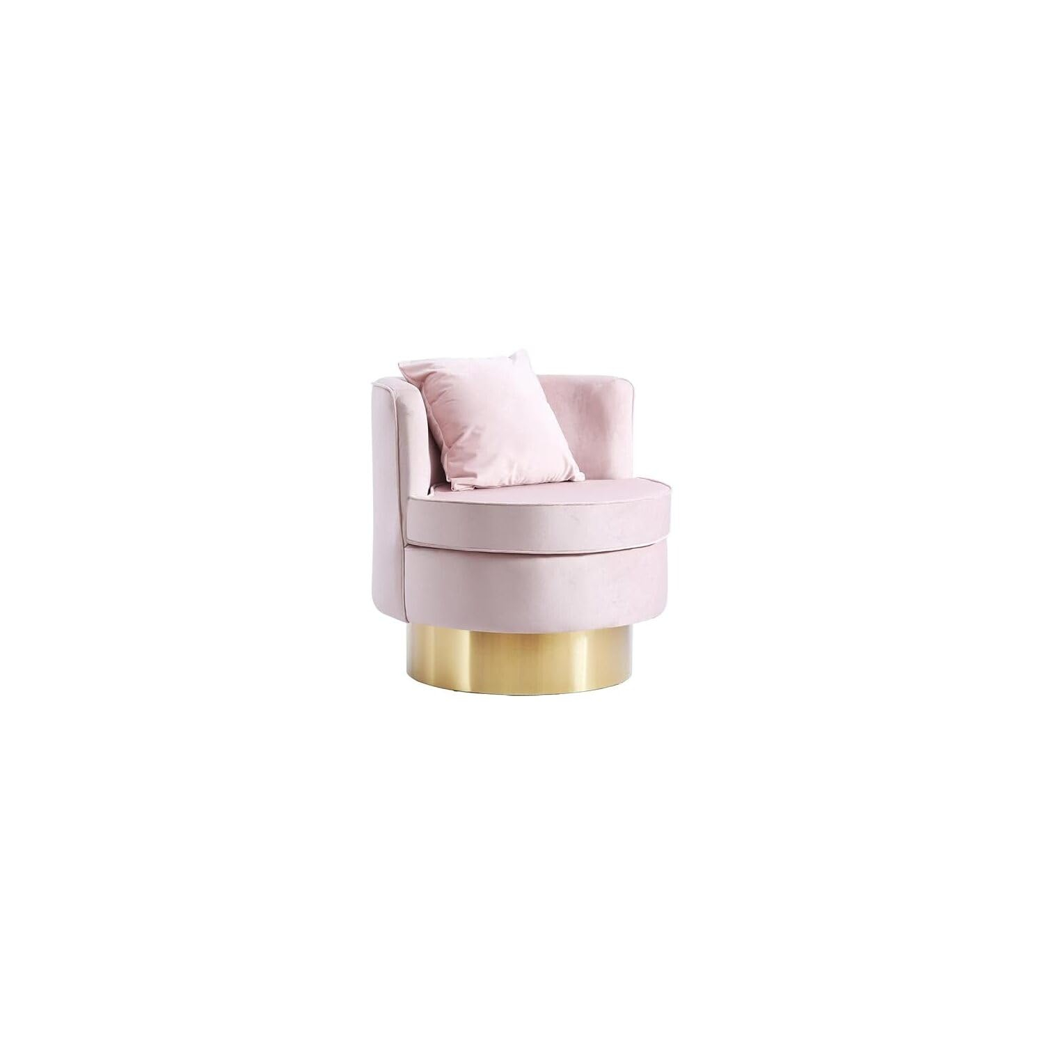 Meridian Furniture Kendra Pink Velvet Swivel Accent Chair