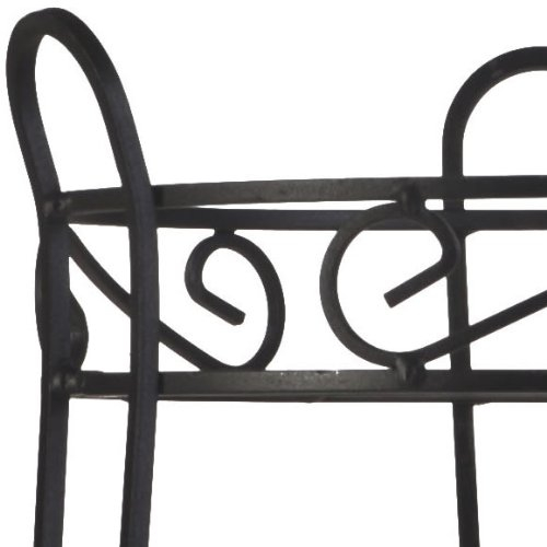 CobraCo SCBPS1030-B 30 in. Canterbury Scroll Top Plant Stand - Black