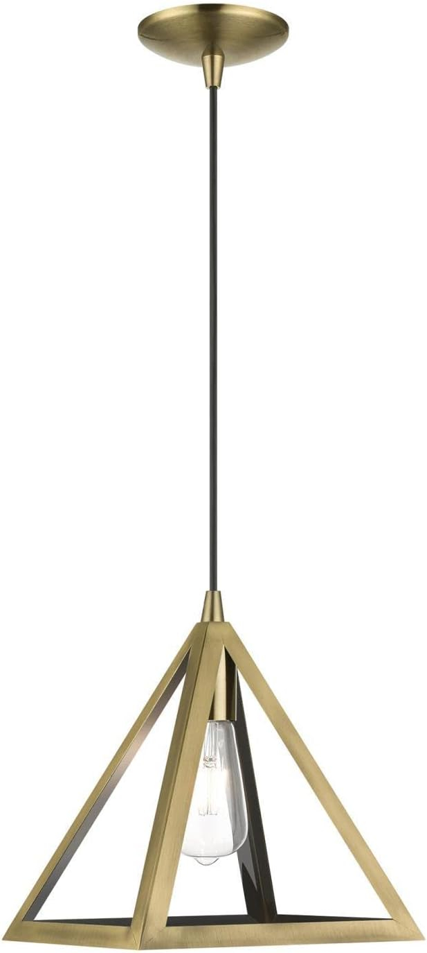Livex Lighting Pinnacle 1 - Light Pendant in  Antique Brass
