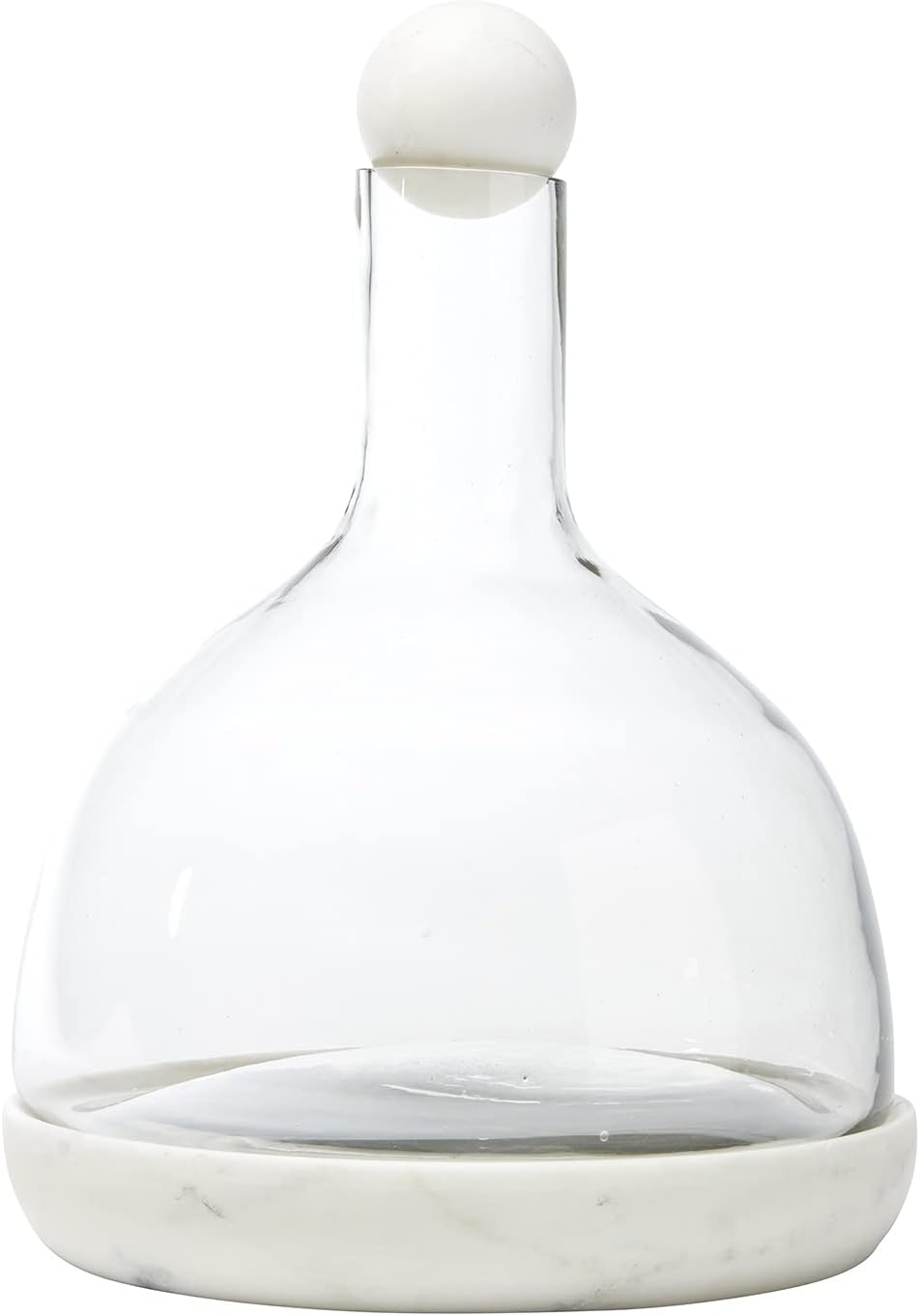 Santa Barbara Design Studio Table Sugar Marble and Glass Wine Carafe, 42-Ounce, White