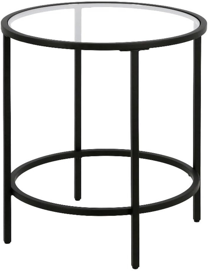 Evelyn&Zoe Sivil 20" Wide Round Side Table in Blackened Bronze