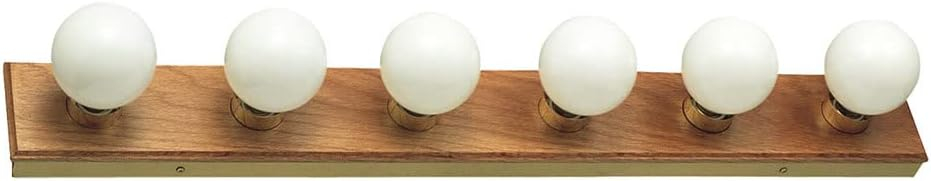 Design House Strip 6-Light Dimmable Contemporary Vanity Light, Honey Oak