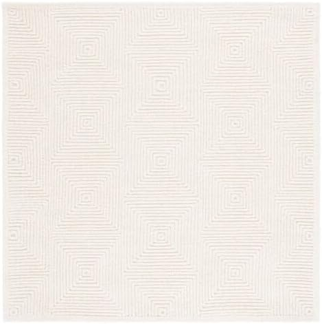 SAFAVIEH Textural Vince Geometric Area Rug, Ivory, 4' x 4' Square