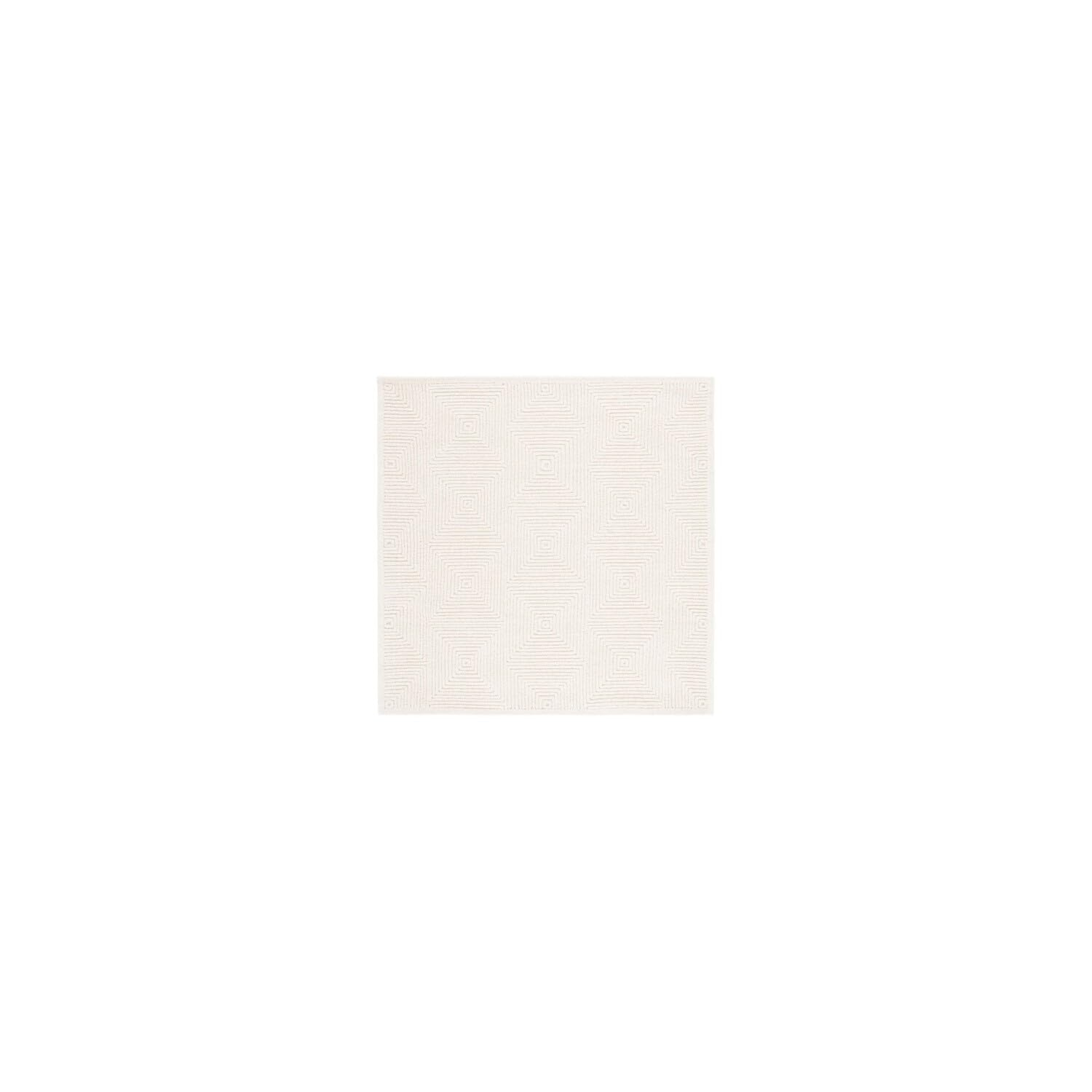 SAFAVIEH Textural Vince Geometric Area Rug, Ivory, 4' x 4' Square