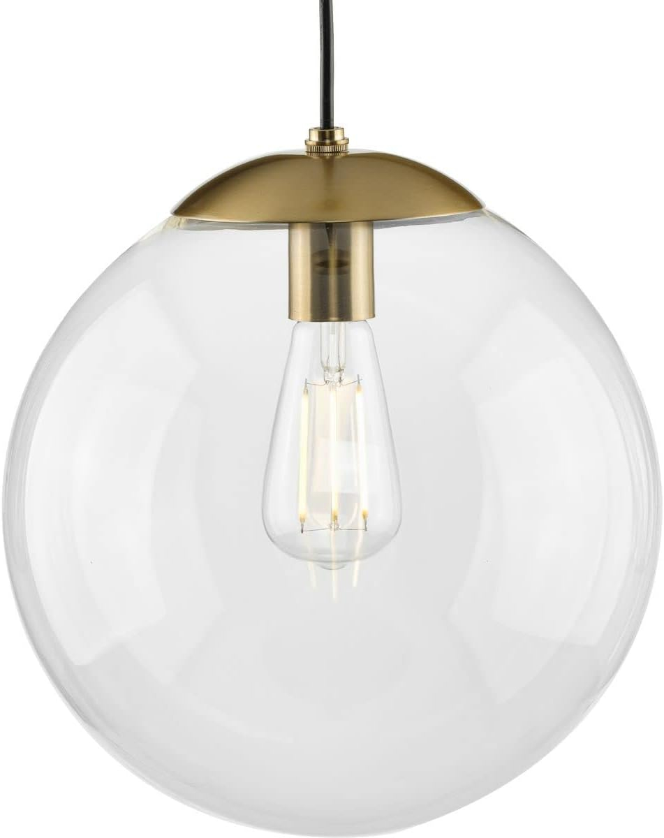 Progress Lighting P500311-109 Atwell - 1 Light Large Pendant   Brushed Bronze Finish with Clear Glass