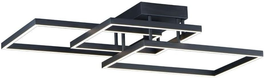 Modern Black Aluminum and Steel LED Flush Mount Ceiling Light