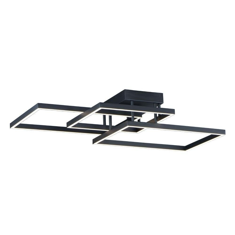 Modern Black Aluminum and Steel LED Flush Mount Ceiling Light