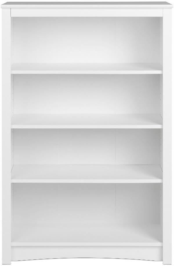 Home Office 4-Shelf Standard Bookcase, 31.5 in. W x 48 in. H x 13 in. D, White