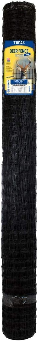 Black UV-Treated Mesh Plastic Deer Fence, 7.5-Ft x 100-Ft