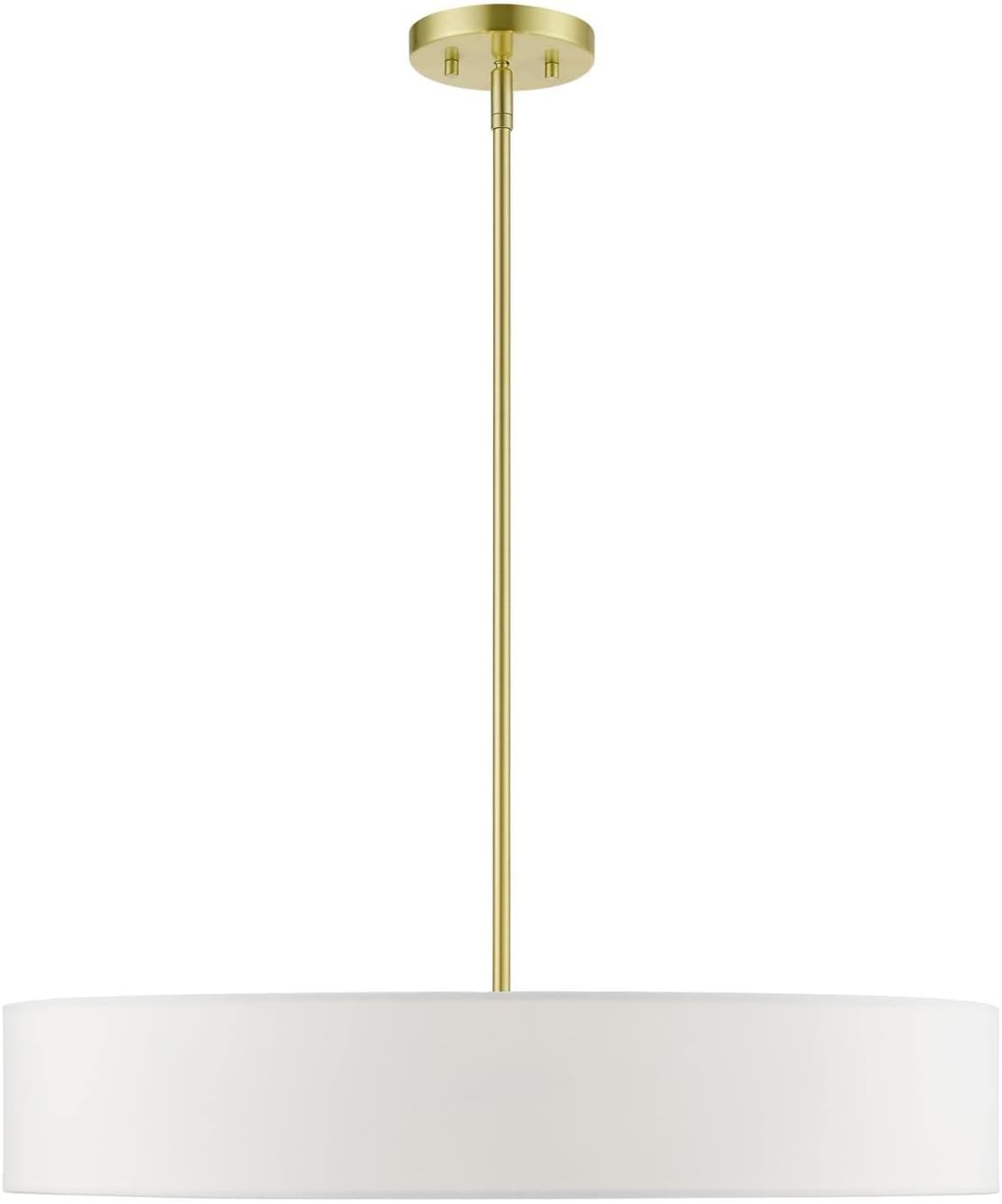 Livex Lighting Venlo 5 - Light Pendant in  Satin Brass/Shiny White