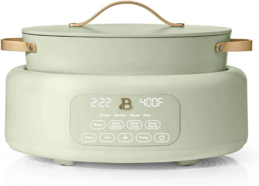 Beautiful 10 in 1, 6 Qt Electric Multi-Cooker, Sage Green by Drew Barrymore