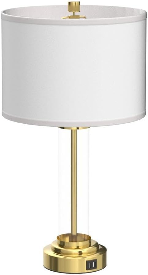 QiMH Lamps for Bedrooms Set of 2, Touch Control Table Lamps with Dual USB Ports, 3-Way Dimmable Bedside Lamp with Fabric Lampshade, Modern Nightstand Lamp for Living Room Bedroom (LED Bulbs Included)