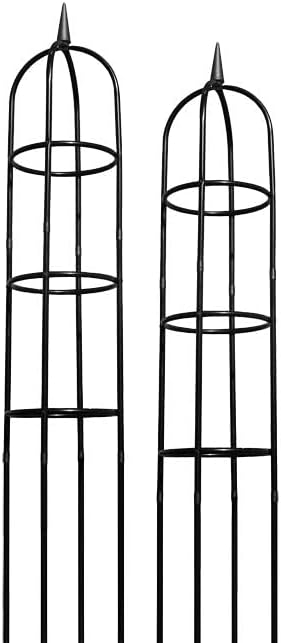 Arlmont & Co. Classic Garden Obelisk, Black, 96", By Harbor Garden (Set of 2)