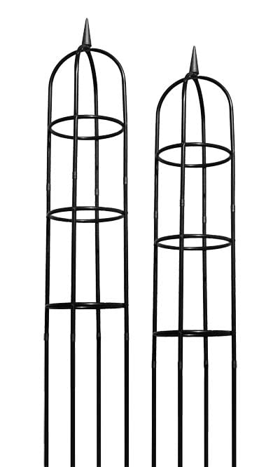 Arlmont & Co. Classic Garden Obelisk, Black, 96", By Harbor Garden (Set of 2)