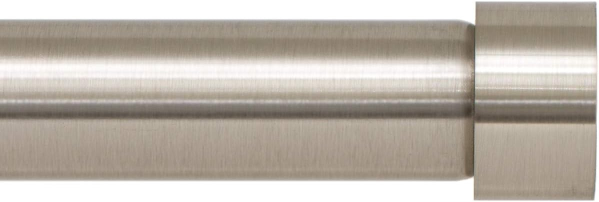 Ivilon Drapery Window Curtain Rod - End Cap Style Design 1 Inch Pole. 48 to 86 Inch Color Brushed Nickel