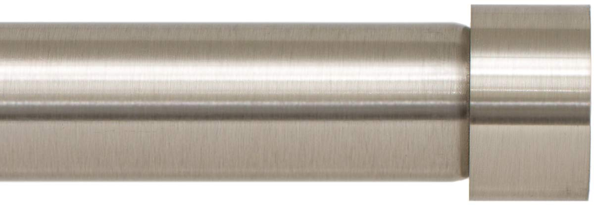 Ivilon Drapery Window Curtain Rod - End Cap Style Design 1 Inch Pole. 48 to 86 Inch Color Brushed Nickel