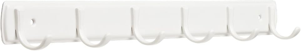 Franklin Brass 19.29 In. Steel Sheet Metal Rail With 6 Hooks, White