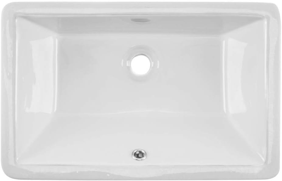 21 in. x 13-3/8 in. Glazed Porcelain Bathroom Sink in White