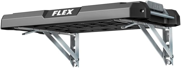 Flex Black and Gray Folding Rack Shelf with Quick-Connect Latch