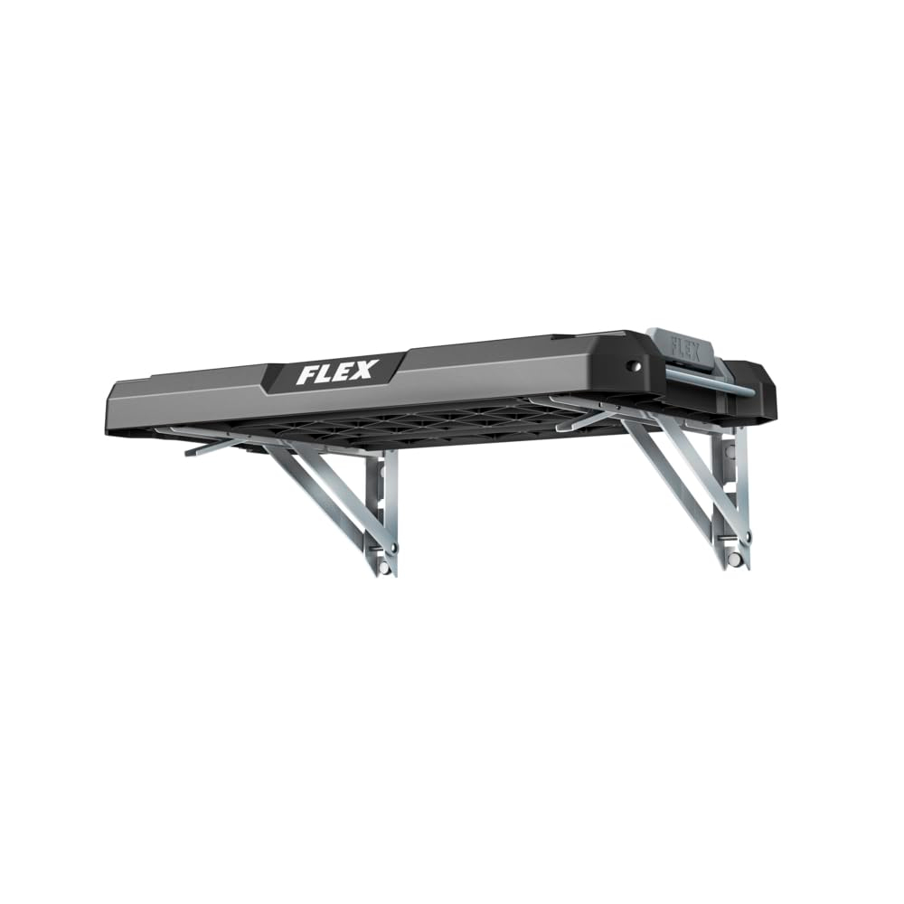 Flex Black and Gray Folding Rack Shelf with Quick-Connect Latch
