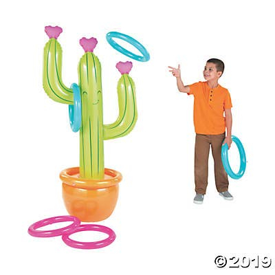 Fun Express Cactus Inflate Ring Toss Game - 7 Pieces
