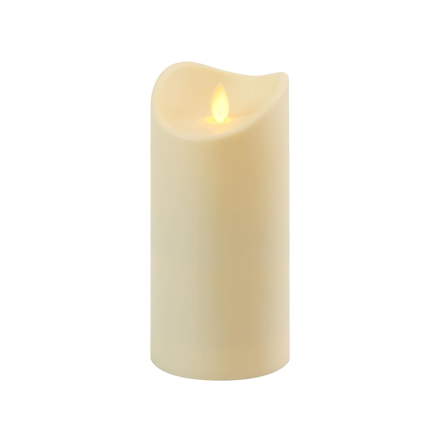 LumaBase Battery Operated Pillar Candle with Moving Flame (7 inches)