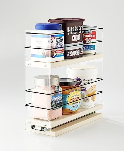 Large Container 3.25" Wide Drawer 2 Tier Spice Rack with Flex-Sides Best Fit in 12" High Space