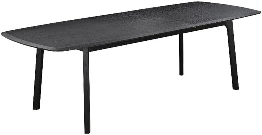 Holland Extendable Rectangle 98" Dining Table in Black Brushed Oak