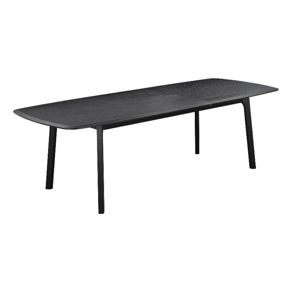 Holland Extendable Rectangle 98" Dining Table in Black Brushed Oak