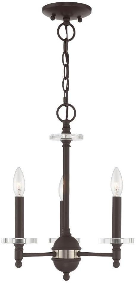 Bancroft Antique Brass Mini Chandelier with Clear Crystal Accents