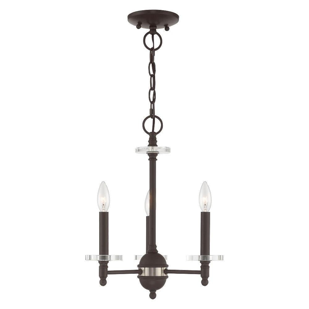Bancroft Antique Brass Mini Chandelier with Clear Crystal Accents