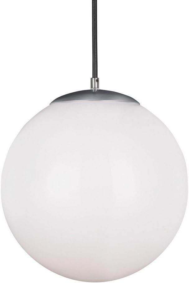 Generation Lighting 6024EN3-04 Hanging Globe One Light Pendant, Satin Aluminum Finish