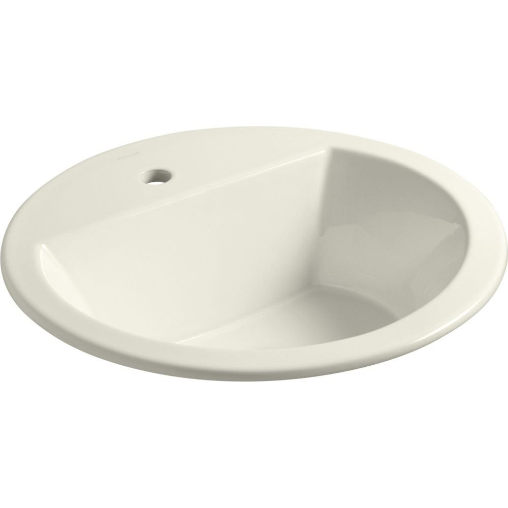 Bryant Ceramic Circular Drop-In Bathroom Sink with Overflow