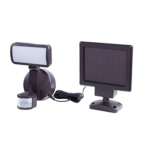Utilitech 110-Degree 1-Head Bronze Solar Powered Integrated LED Motion-Activated Flood Light with Timer
