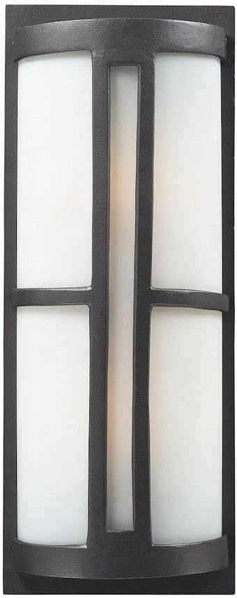 Graphite Frosted Glass 22'' Cylinder Outdoor Wall Sconce