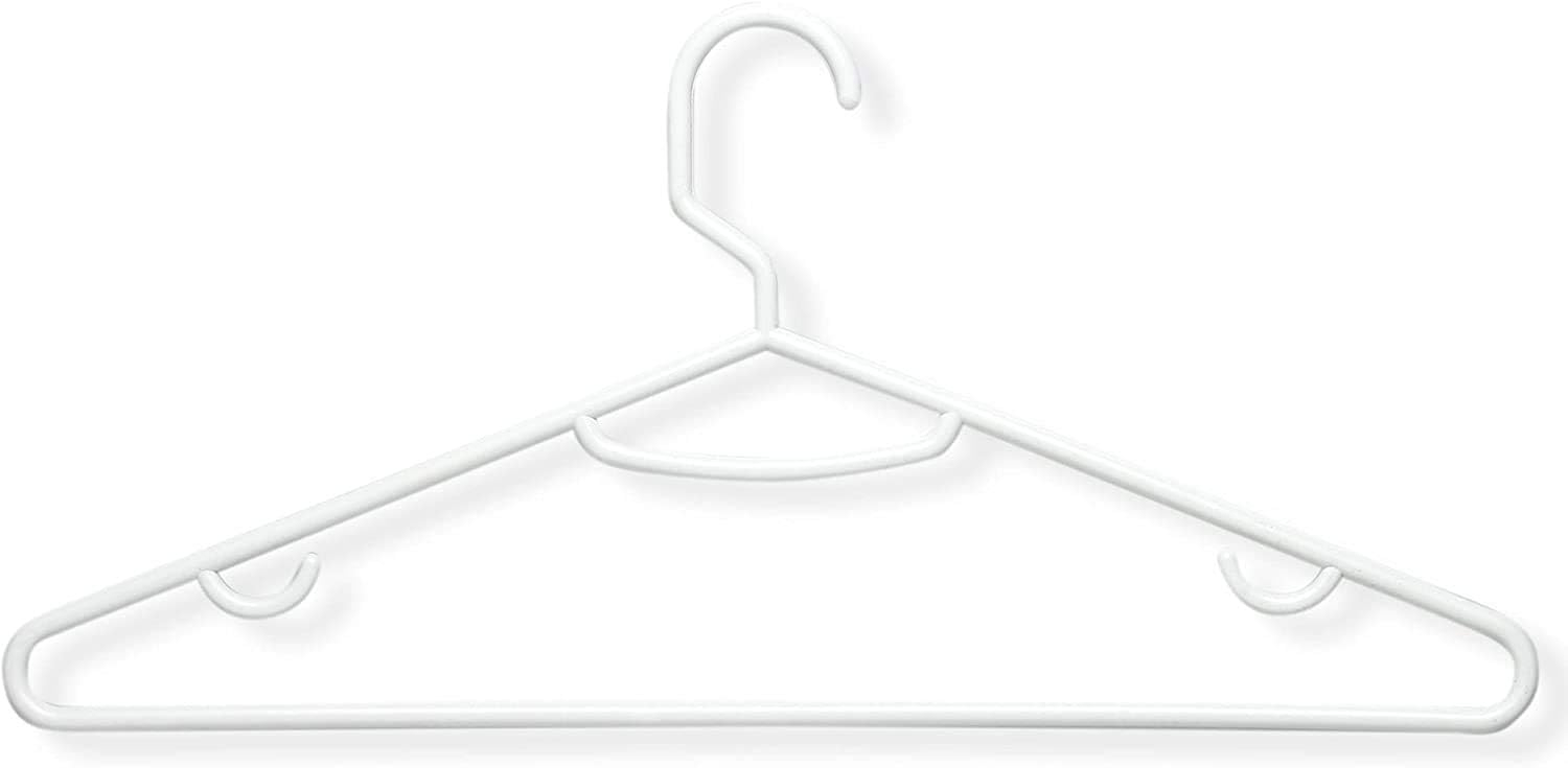 Honey-Can-Do Plastic Suit Clothes Hangers, White, 15 Pack