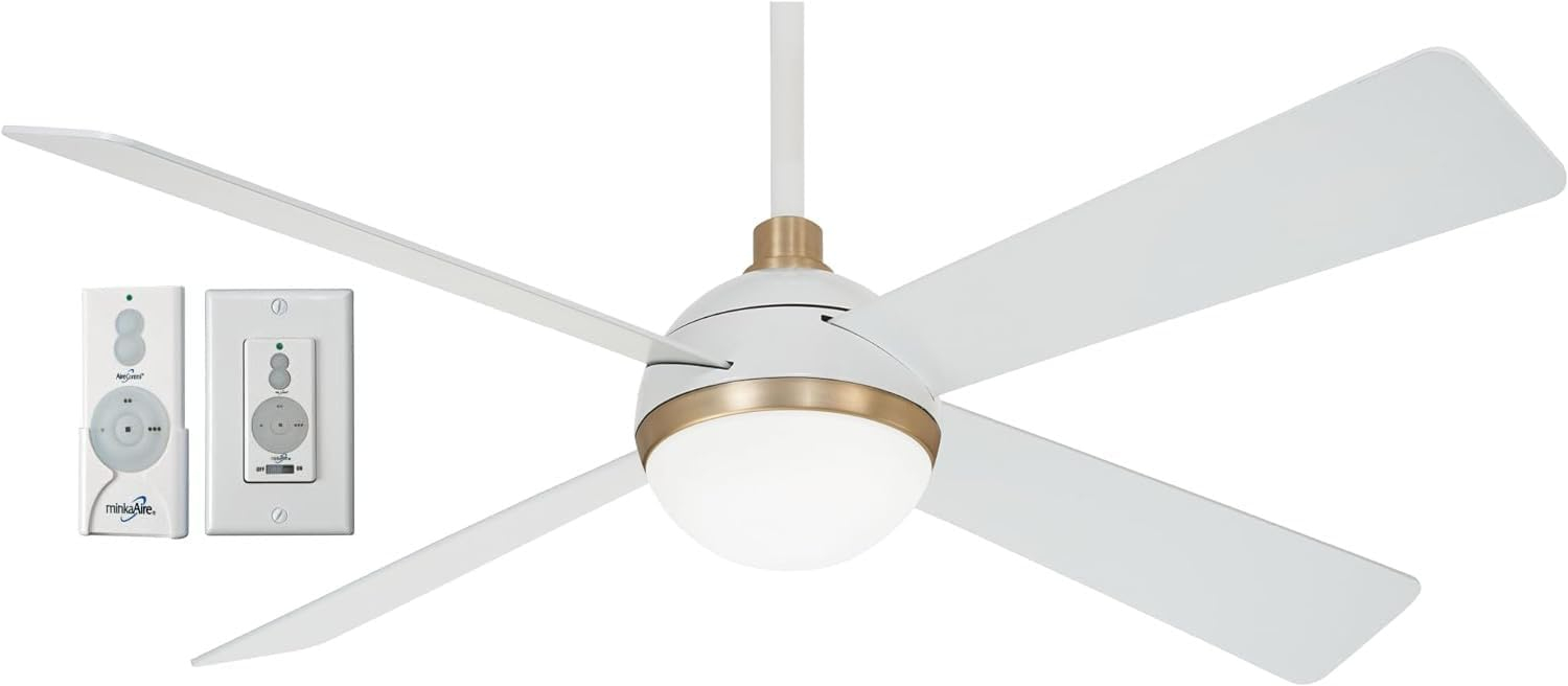 Minka Aire 54" 4 - Blade LED Standard Ceiling Fan with Remote Control and Light Kit Included