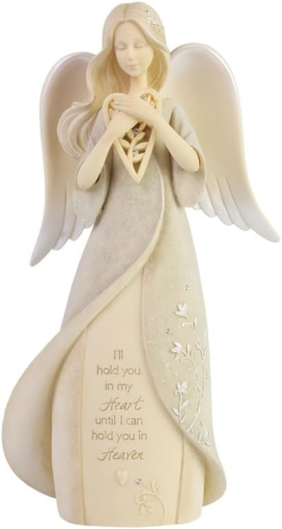 Enesco 6006505 Foundations Heart Hold You in Heaven Bereavement Angel Figurine