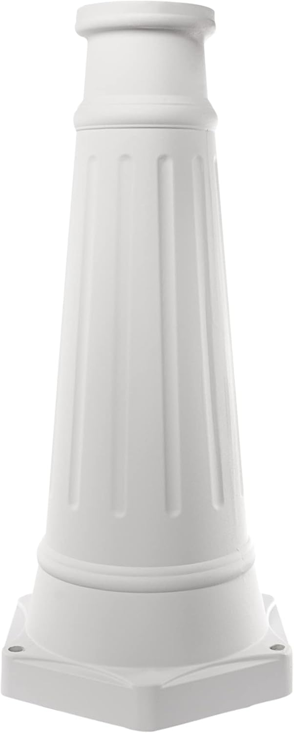 Gama Sonic Decorative Outdoor Lamp Post for Solar Lights, White Cast Aluminum, 3" Fitter Mount, 6.5' Tall, GS-DP55F-WHT