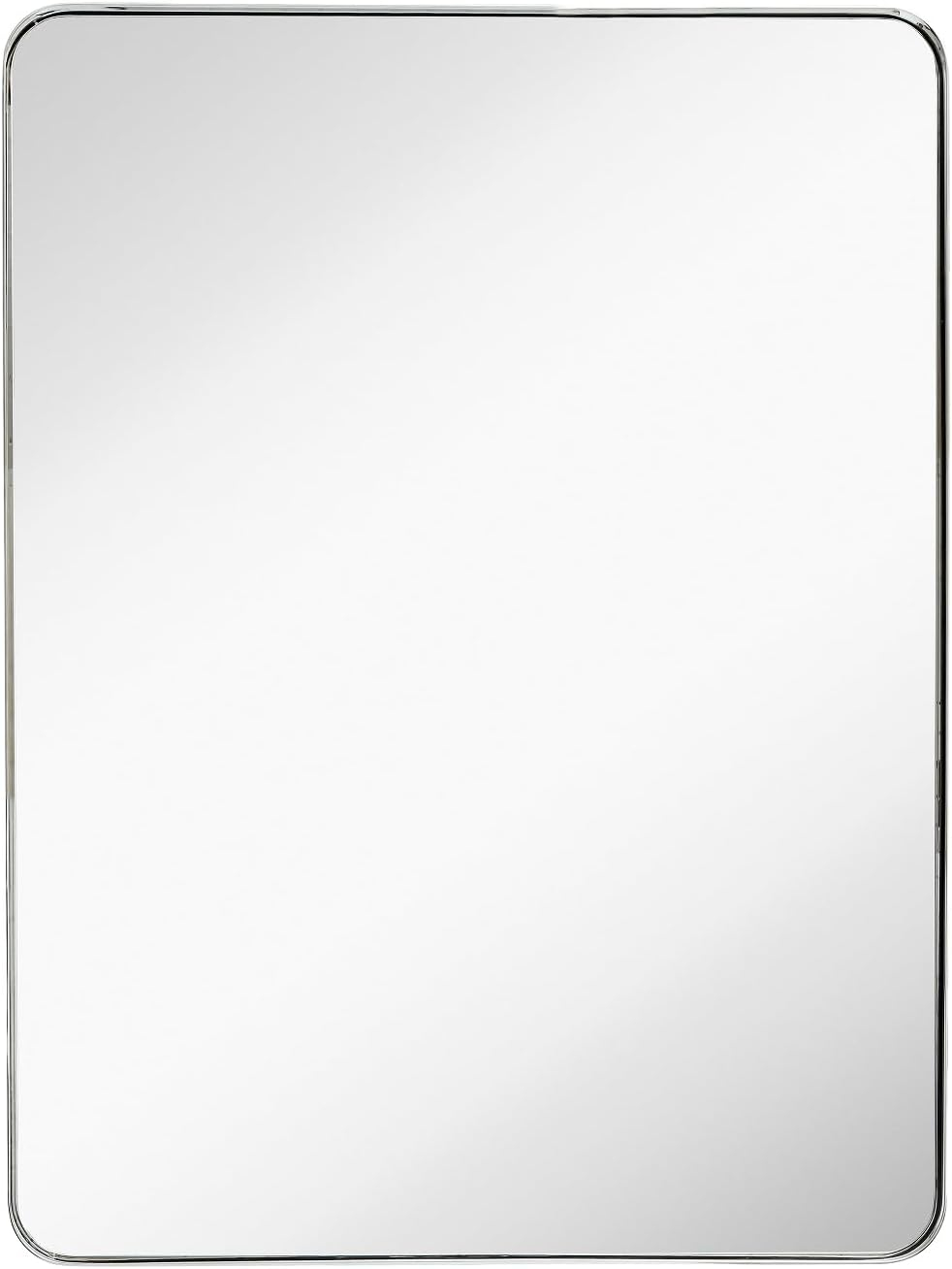 Hamilton Hills Contemporary Brushed Metal Wall Mirror Glass Panel Framed