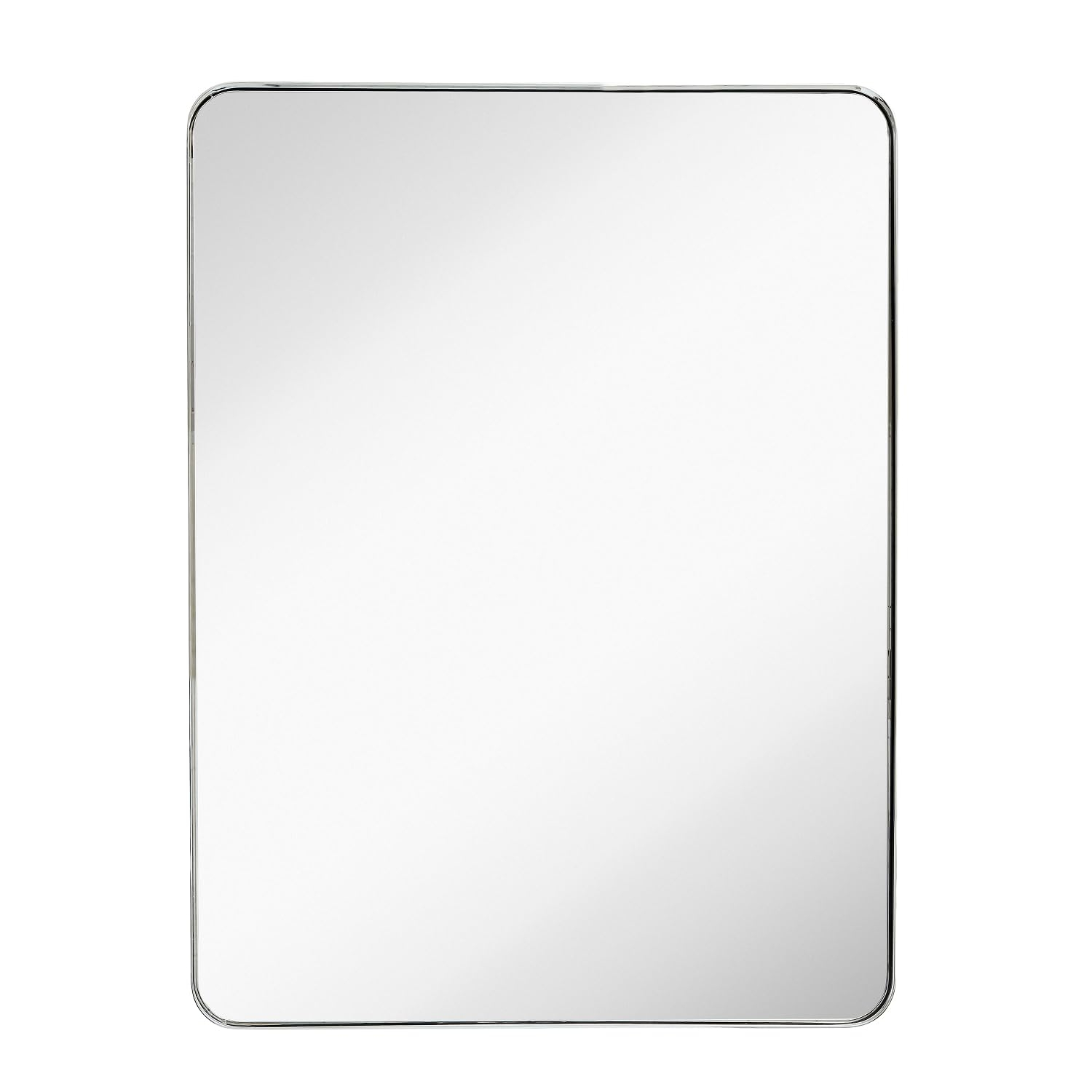 Hamilton Hills Contemporary Brushed Metal Wall Mirror Glass Panel Framed