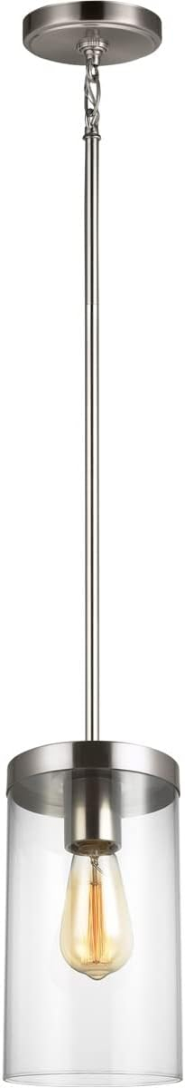 Generation Lighting 6590301-962 Zire One Light Pendant, Brushed Nickel